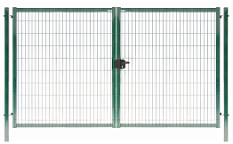Распашные ворота Grand Line Medium New Lock, RAL 6005, 1730*4000 мм