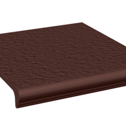 Клинкерная ступень с капиносом Paradyz Natural Brown, структурная, 330*300*11 мм