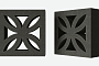 Декоративный бриз-блок Mesterra Cobogo 0201, черный, 250*250*90 мм