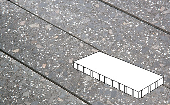 Плитка тротуарная Готика, Granite FINO, Плита, Ильменит, 1000*500*100 мм