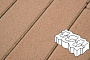 Плитка тротуарная Готика Profi, Газонная решетка, оранжевый, частичный прокрас, б/ц, 450*225*80 мм