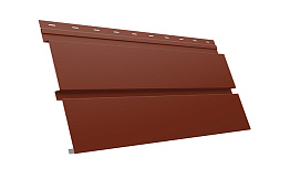 Софит металлический Grand Line Квадро брус без перфорации, сталь 0,5 мм GreenCoat Pural BT Matt, RR 29 красный
