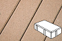 Плитка тротуарная Готика Profi, Брусчатка, палевый, частичный прокрас, б/ц, 200*100*80 мм