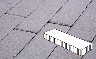 Плитка тротуарная Готика Profi, Плита, белый, частичный прокрас, б/ц, 500*125*100 мм
