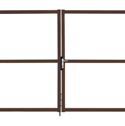 Распашные ворота Grand Line Colority Zinc Lock, RAL 8017, 2000*3500 мм
