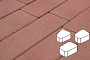 Плитка тротуарная Готика Profi Веер, красный, частичный прокрас, б/ц, толщина 60 мм, комплект 3 шт