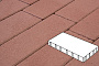 Плитка тротуарная Готика Profi, Плита без фаски, красный, частичный прокрас, б/ц, 600*200*100 мм