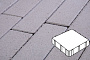 Плитка тротуарная Готика Profi, Квадрат, белый, частичный прокрас, б/ц, 300*300*80 мм