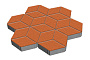 Плитка тротуарная SteinRus Ромб, Native, оранжевый, 260*150*60 мм