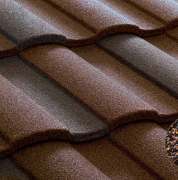 Композитная черепица рядовая Metrotile Roman Coffee grey